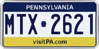 PA license plate MTX2621