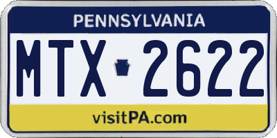 PA license plate MTX2622
