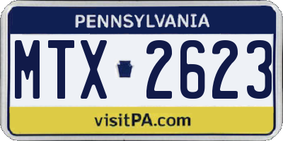 PA license plate MTX2623