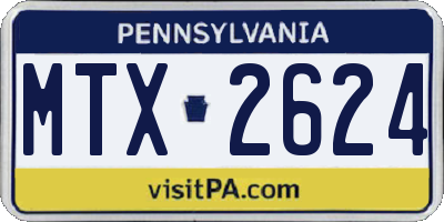 PA license plate MTX2624