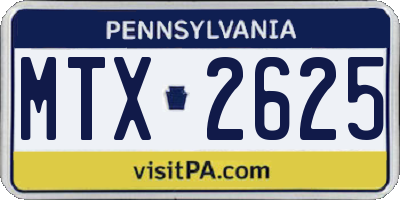 PA license plate MTX2625