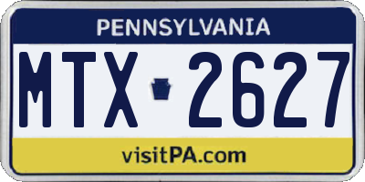 PA license plate MTX2627