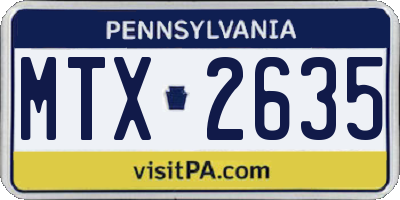 PA license plate MTX2635