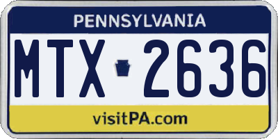 PA license plate MTX2636