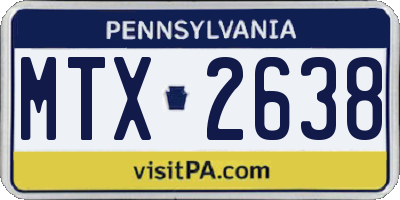 PA license plate MTX2638