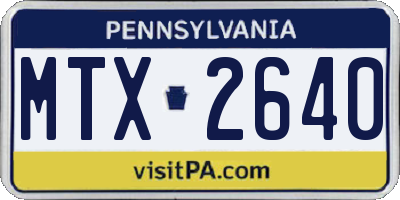 PA license plate MTX2640