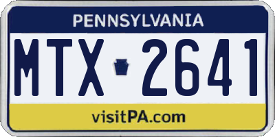 PA license plate MTX2641