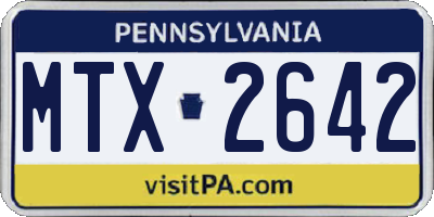 PA license plate MTX2642