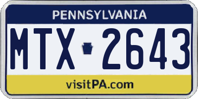 PA license plate MTX2643