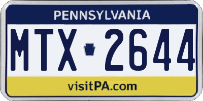 PA license plate MTX2644