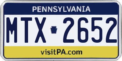 PA license plate MTX2652