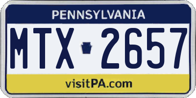 PA license plate MTX2657