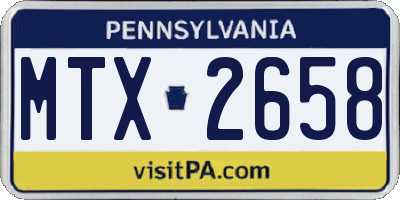 PA license plate MTX2658