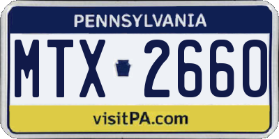 PA license plate MTX2660