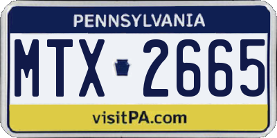 PA license plate MTX2665