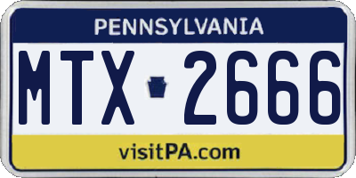 PA license plate MTX2666