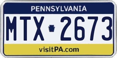 PA license plate MTX2673