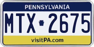 PA license plate MTX2675