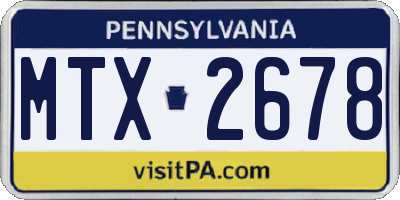PA license plate MTX2678