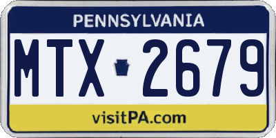 PA license plate MTX2679