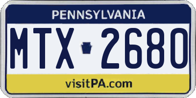PA license plate MTX2680