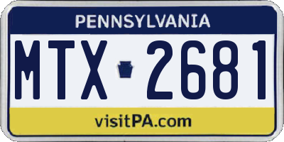 PA license plate MTX2681