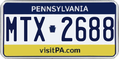 PA license plate MTX2688