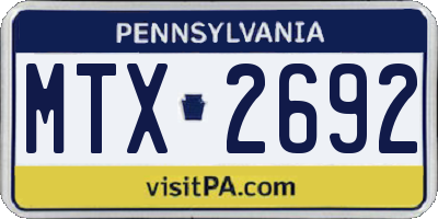 PA license plate MTX2692