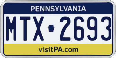 PA license plate MTX2693
