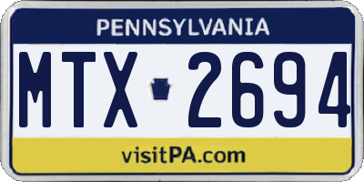 PA license plate MTX2694