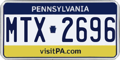 PA license plate MTX2696