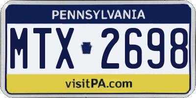 PA license plate MTX2698