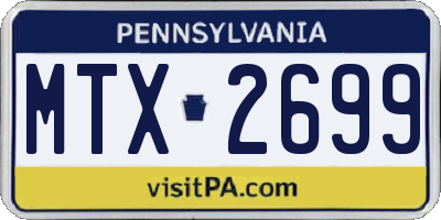 PA license plate MTX2699