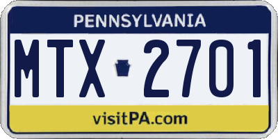 PA license plate MTX2701