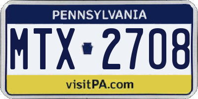 PA license plate MTX2708