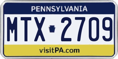 PA license plate MTX2709