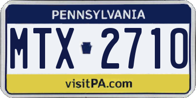 PA license plate MTX2710