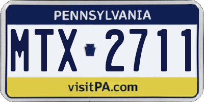 PA license plate MTX2711