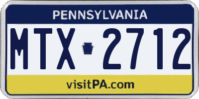 PA license plate MTX2712