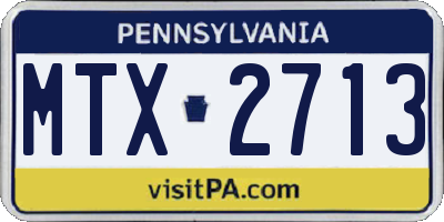 PA license plate MTX2713