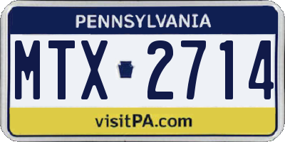 PA license plate MTX2714