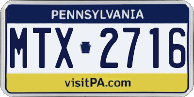 PA license plate MTX2716