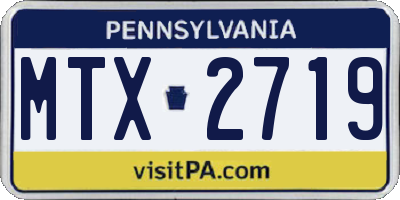 PA license plate MTX2719