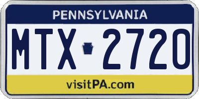 PA license plate MTX2720