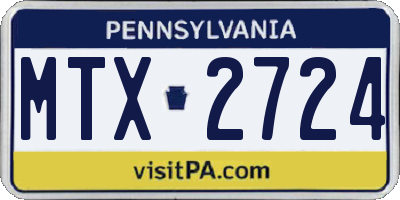 PA license plate MTX2724