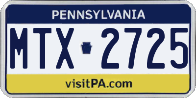 PA license plate MTX2725