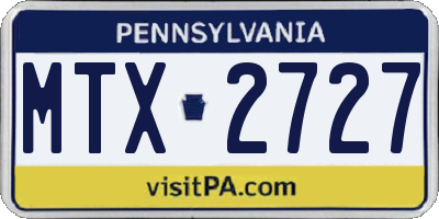 PA license plate MTX2727