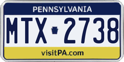 PA license plate MTX2738