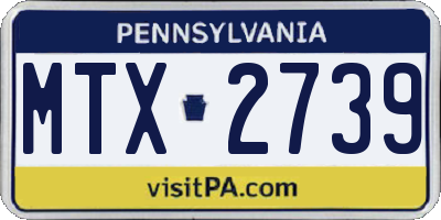 PA license plate MTX2739