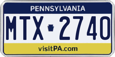 PA license plate MTX2740